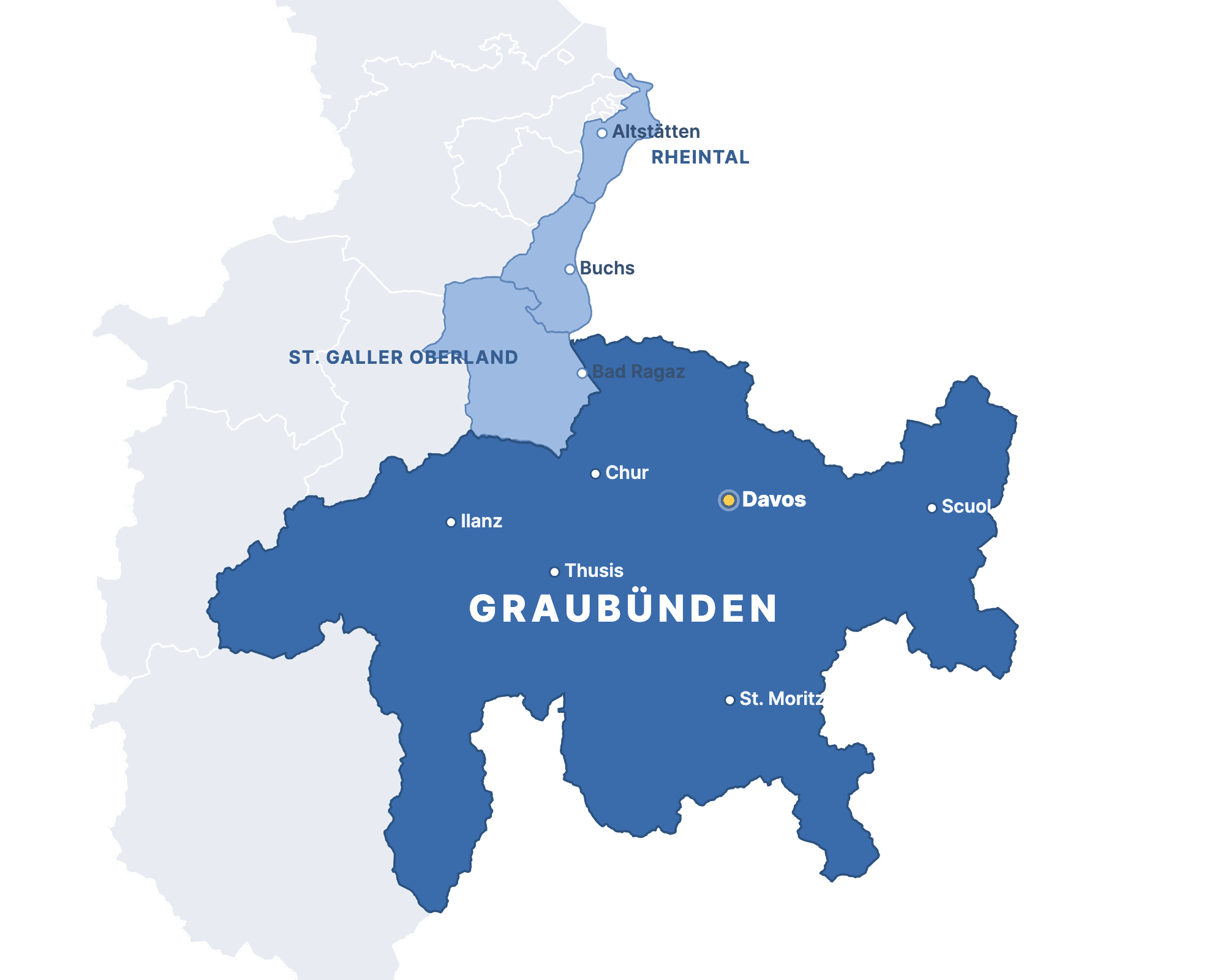 Einsatzgebiet: Kanton Graubünden, St. Galler Oberland und Rheintal